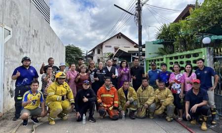 ดับเพลิงเทศบาลนครอุบลเข้าระงับเหตุเพลิงไหม้บ้านพัก ซอยแจ้งสนิท 9